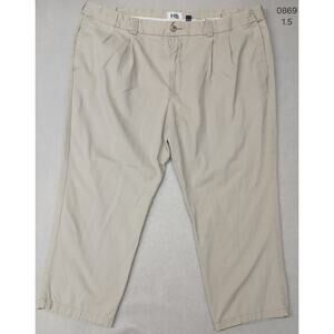 Harbor Bay (48x28) Men's Beige Straight Fit Khaki Dress Pants